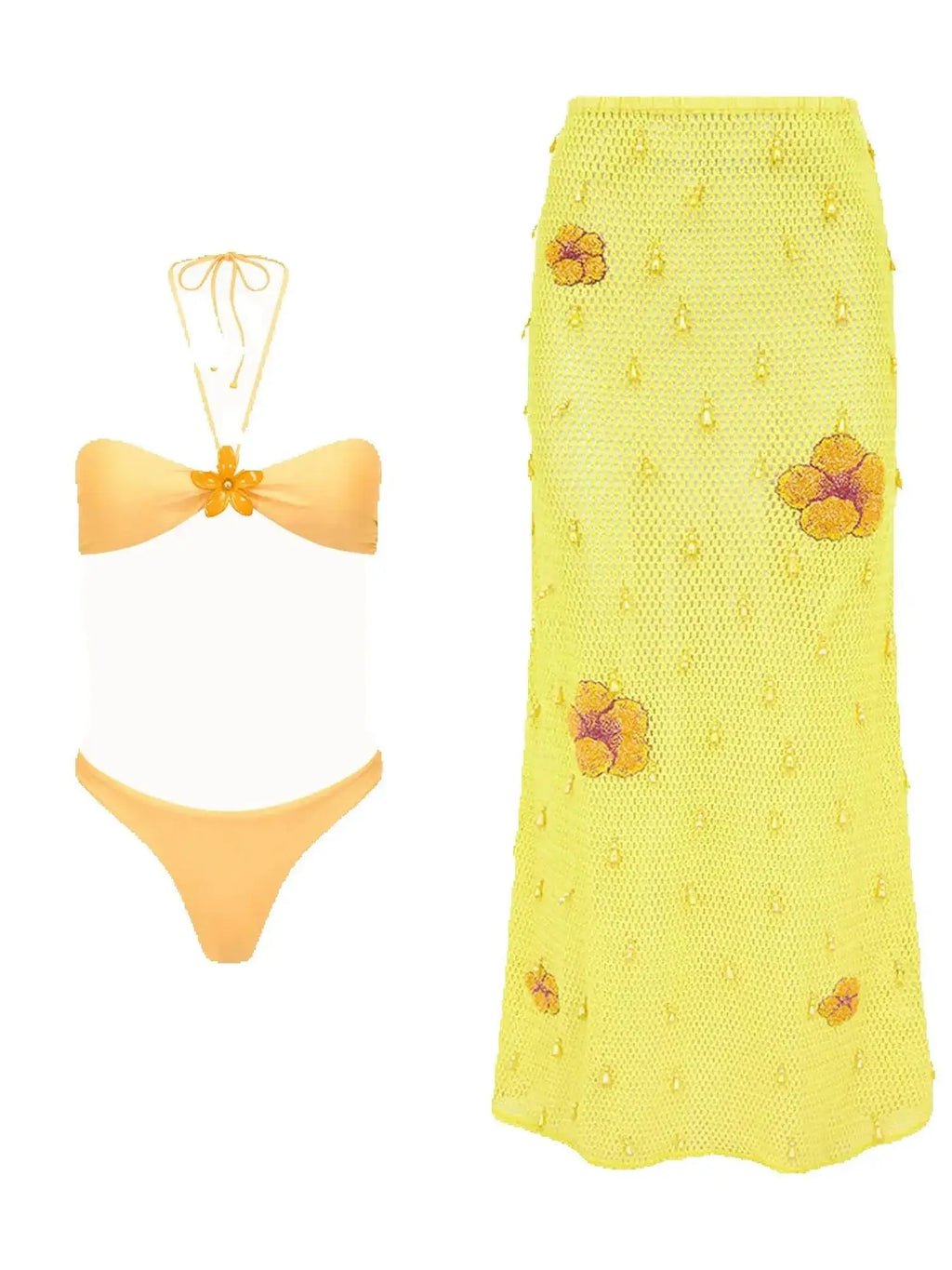 Tropical sally three piece Swimsuit