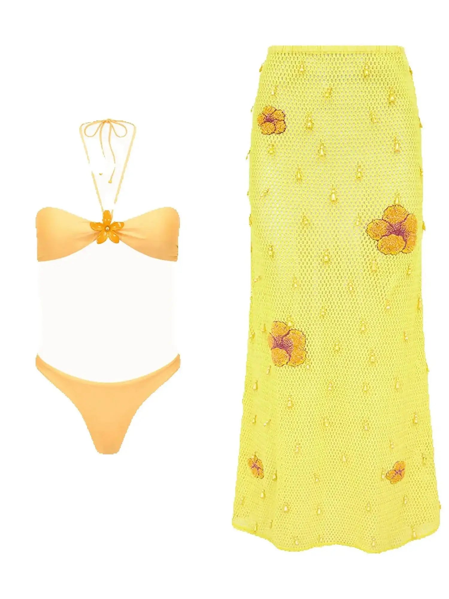 Tropical sally three piece Swimsuit