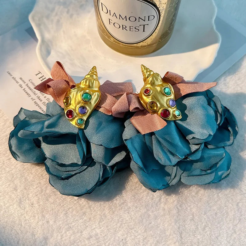 Handmade Cotton Long Tassel  Earrings