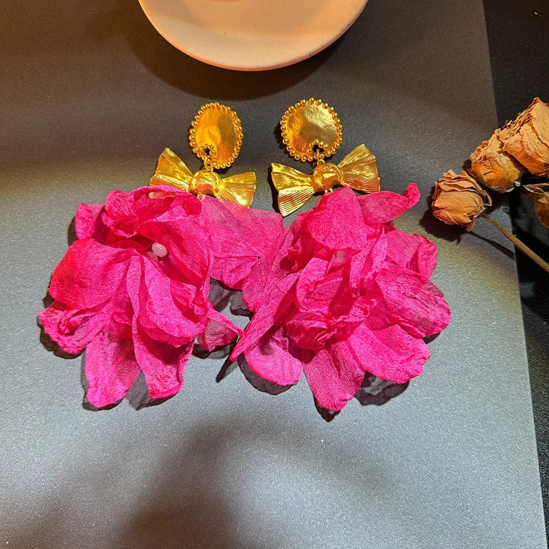 Handmade Cotton Long Tassel  Earrings