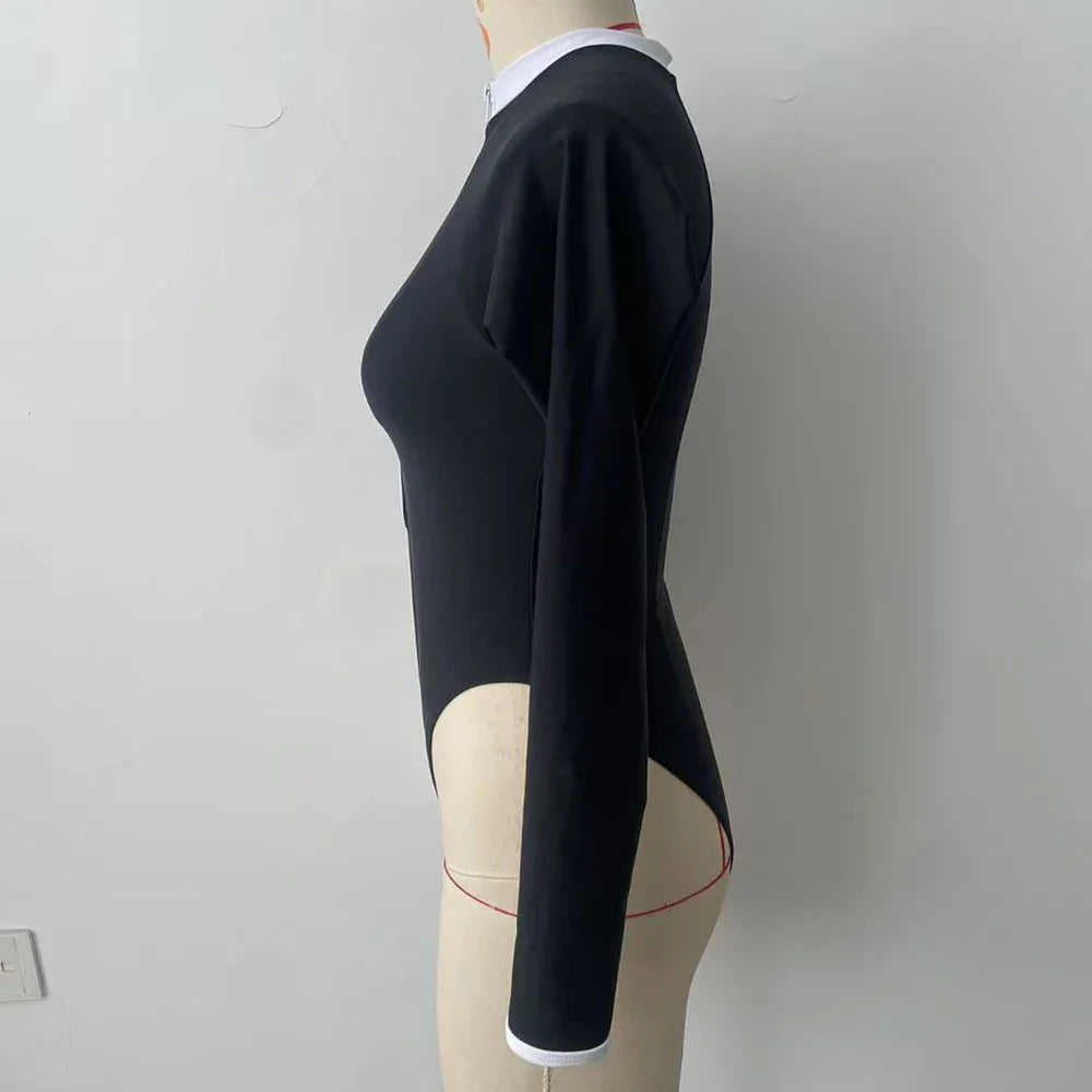 Gurrl Surfing Sport Long Sleeves Women One Piece Swimsuit