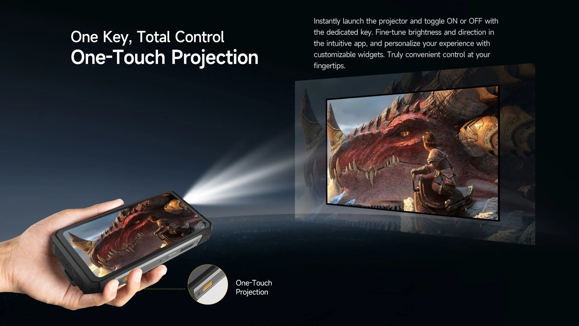 Ulefone Armor 34 Pro 5G AI Rugged Phone 25500mAh Up to 32GB+512GB Built-in Projector 120Hz 6.95" NFC Smartphone