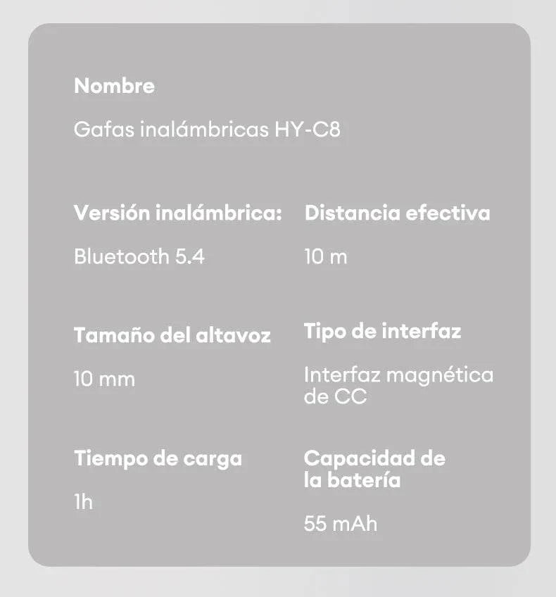 HYUNDAI HY-C8 AI Glasses Earphones With Camera Automatic voice translation Smart glasses Multi-function keys For Sports