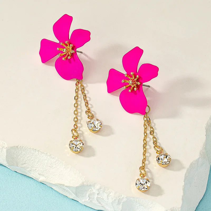 Big Flower Drop Earrings
