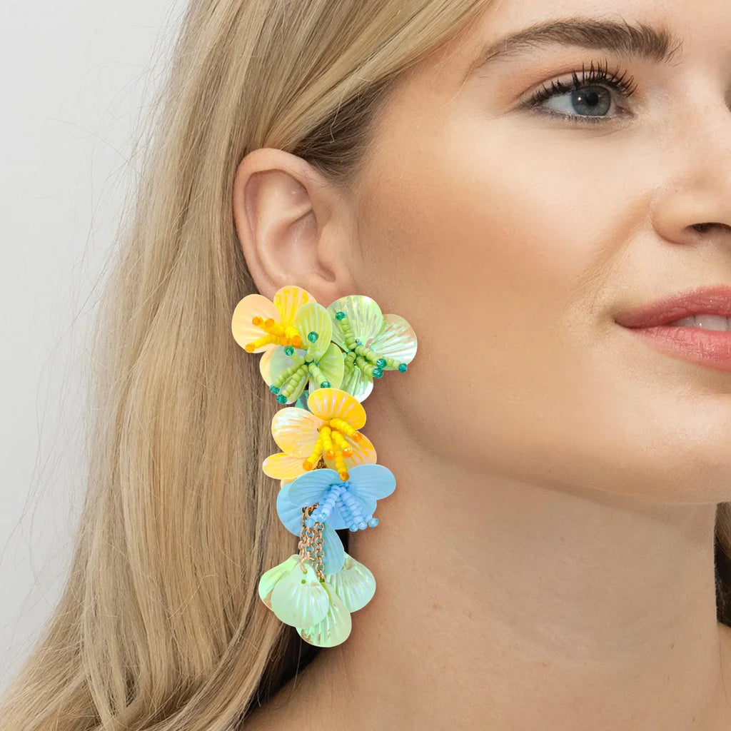 Colorful Shiny Large Shell Earrings