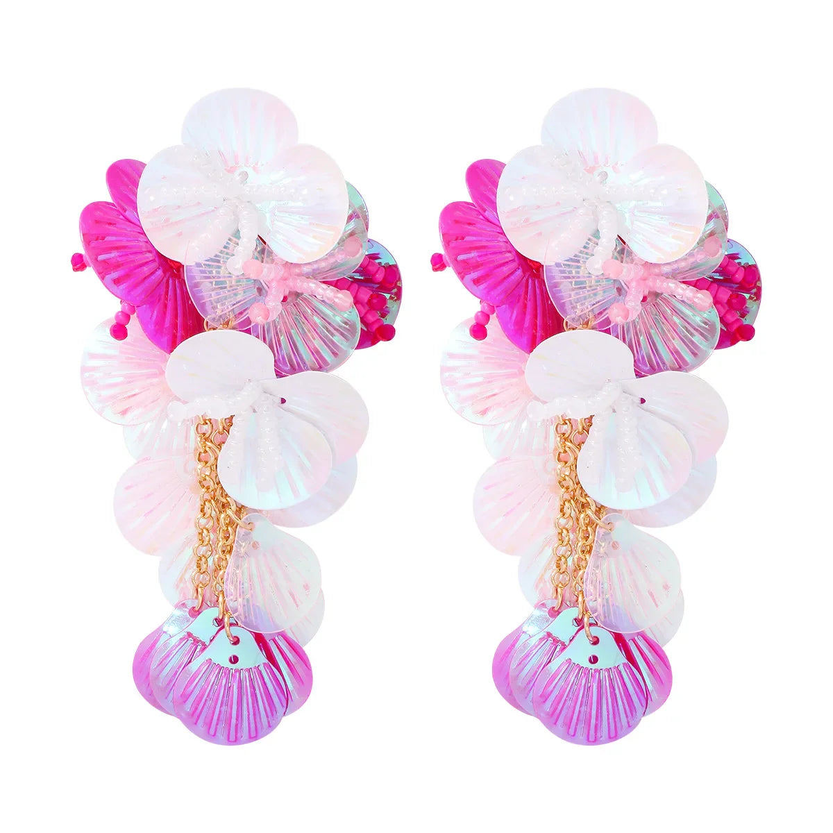 Colorful Shiny Large Shell Earrings
