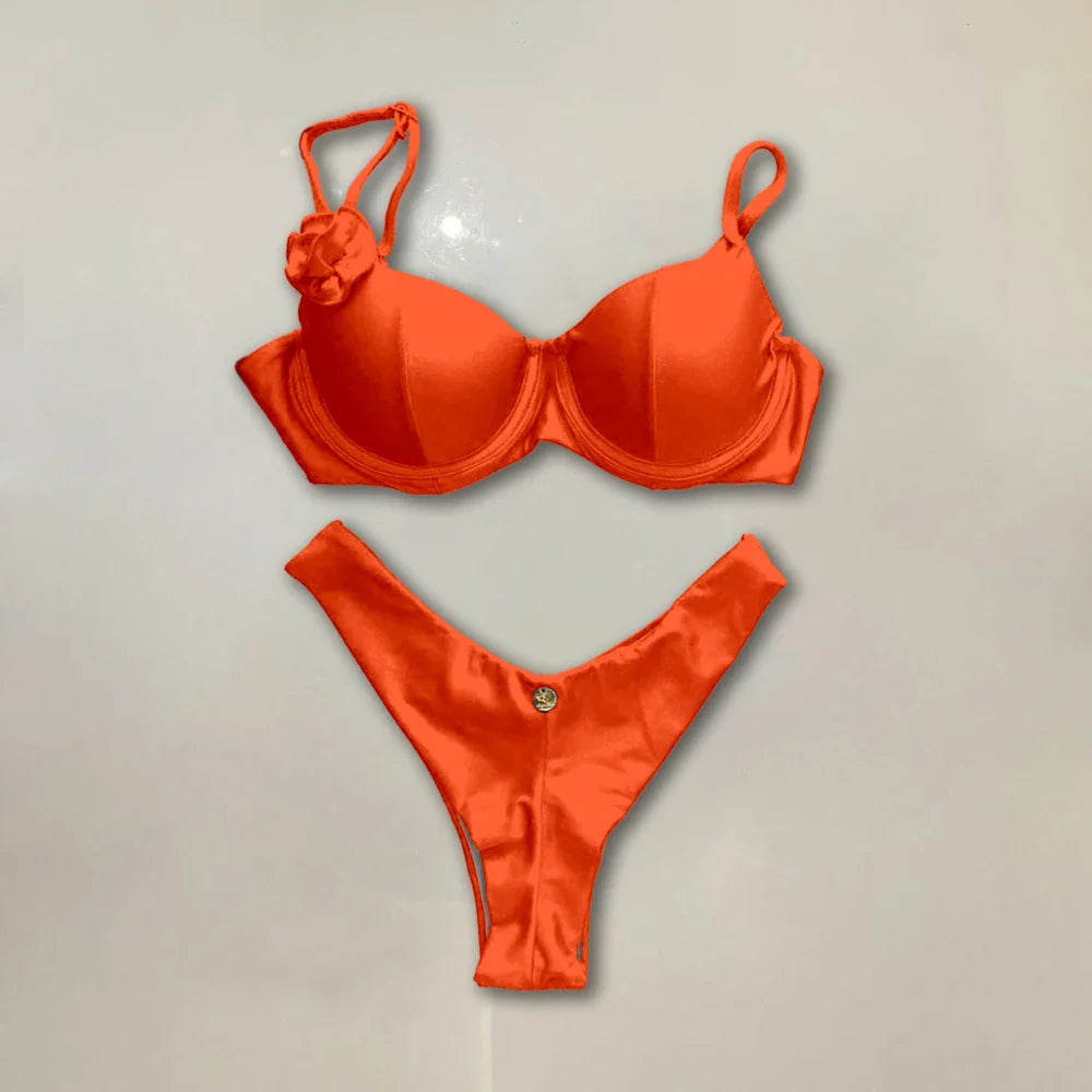 New bright color vacation two piece swimwear