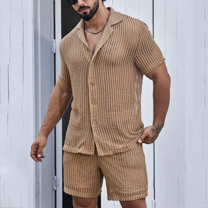 Summer See-through Men's Shorts set