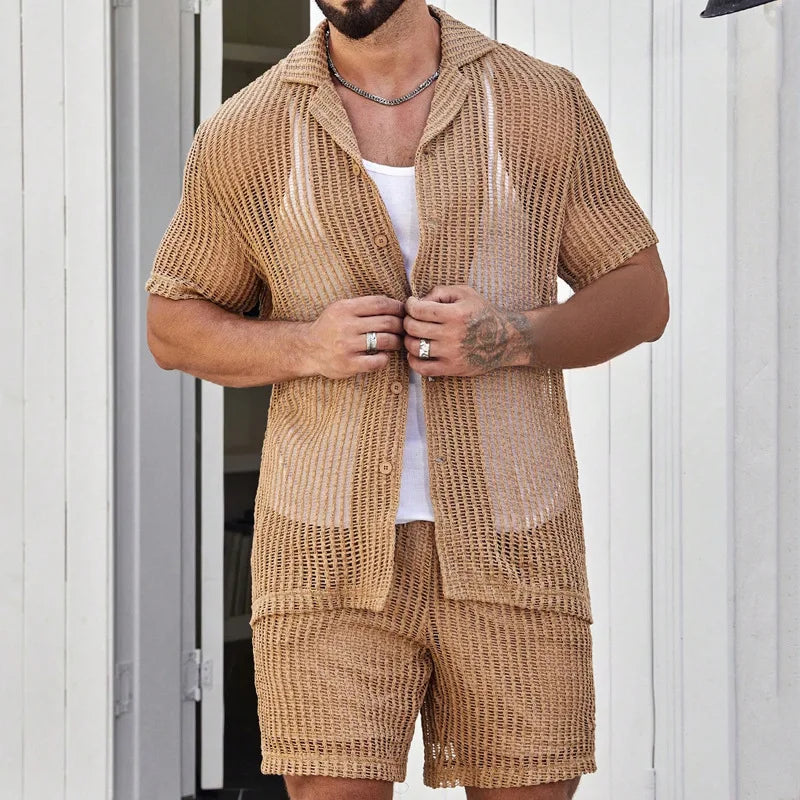Summer See-through Men's Shorts set