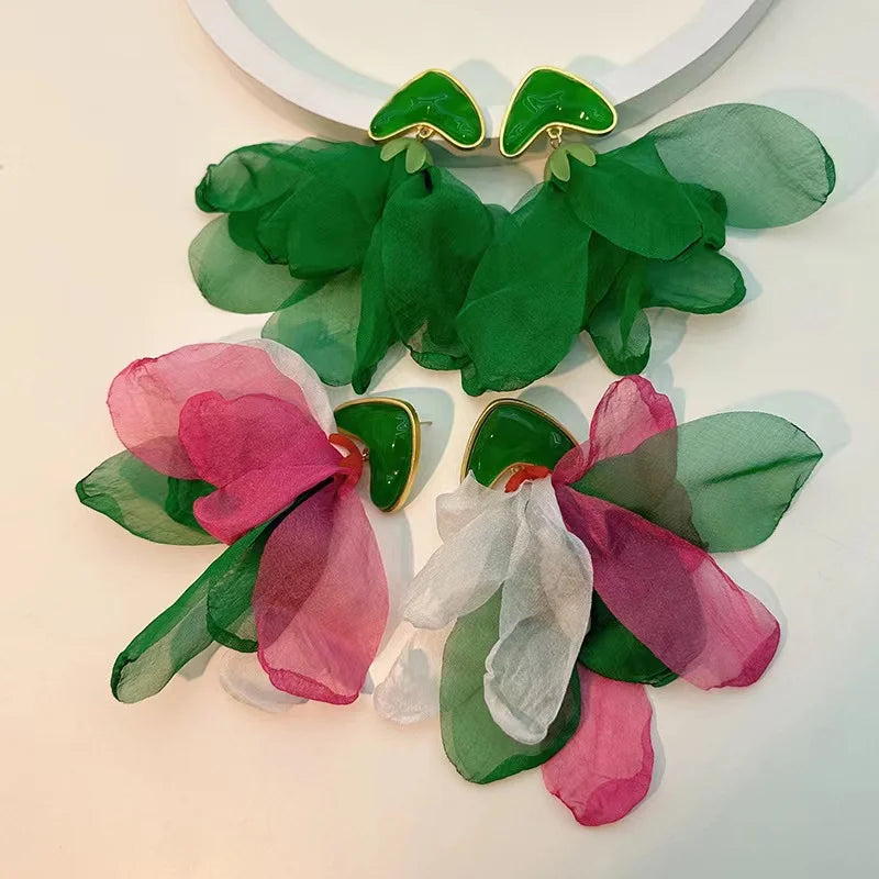 Handmade Cotton Long Tassel  Earrings