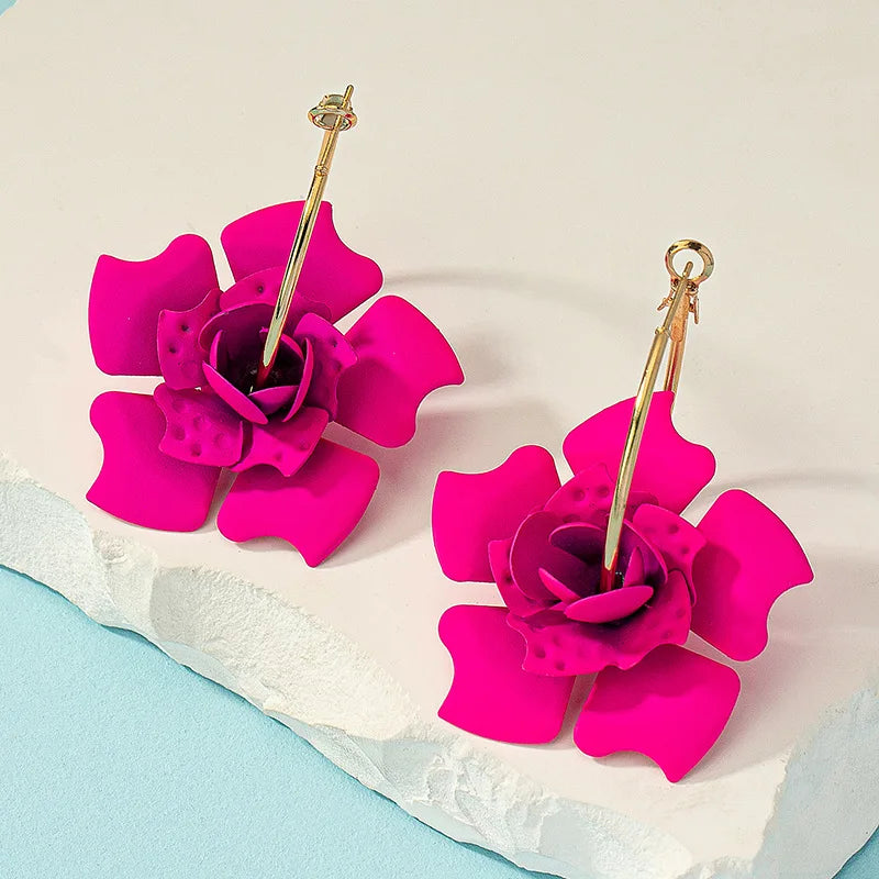 Big Flower Drop Earrings