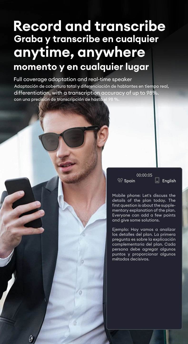 HYUNDAI HY-C8 AI Glasses Earphones With Camera Automatic voice translation Smart glasses Multi-function keys For Sports