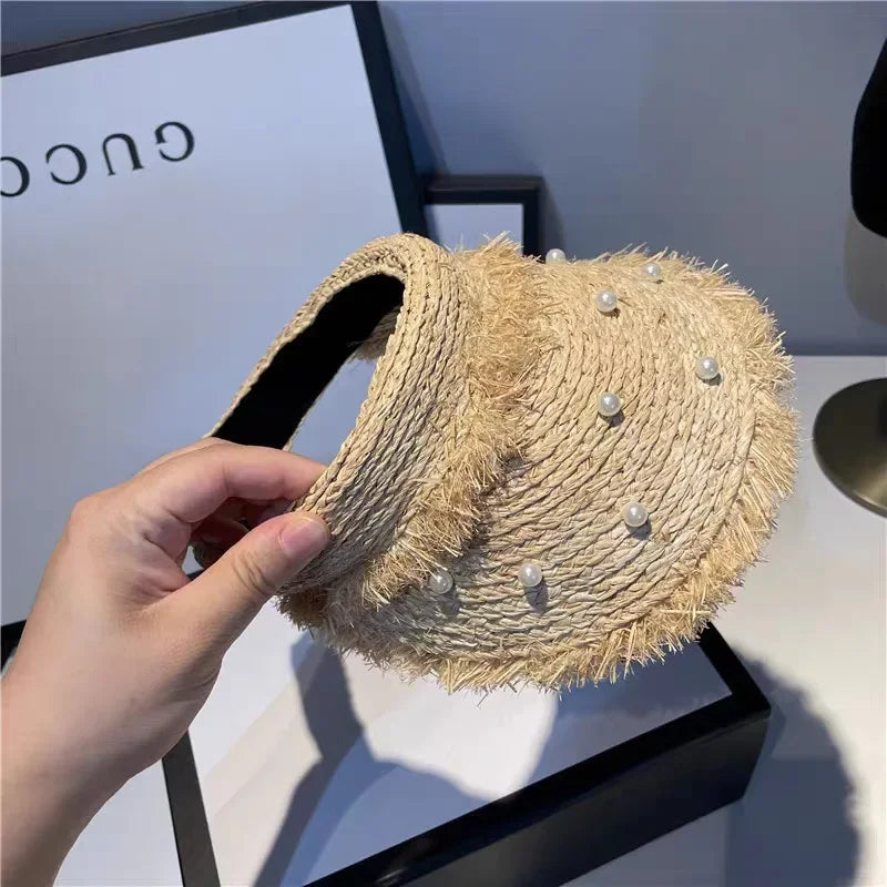 Summer Style Japanese Straw Fringe Visor hat