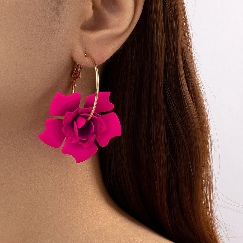 Big Flower Drop Earrings