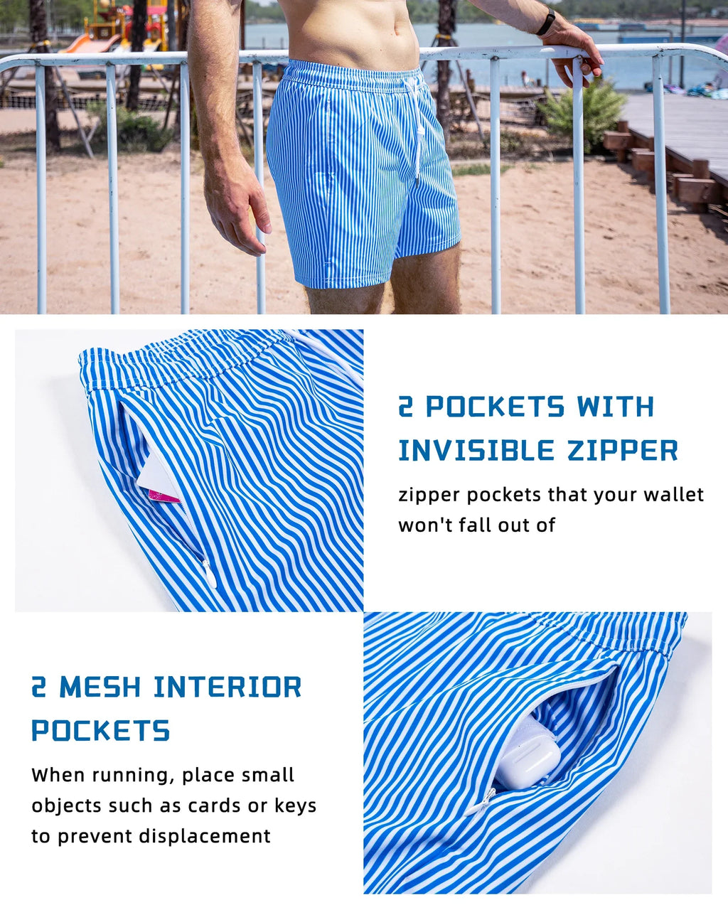 Mens Swim Quick Dry Beach Shorts