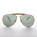 Gold Aviator Sunglass with Brow Bar - Selleck