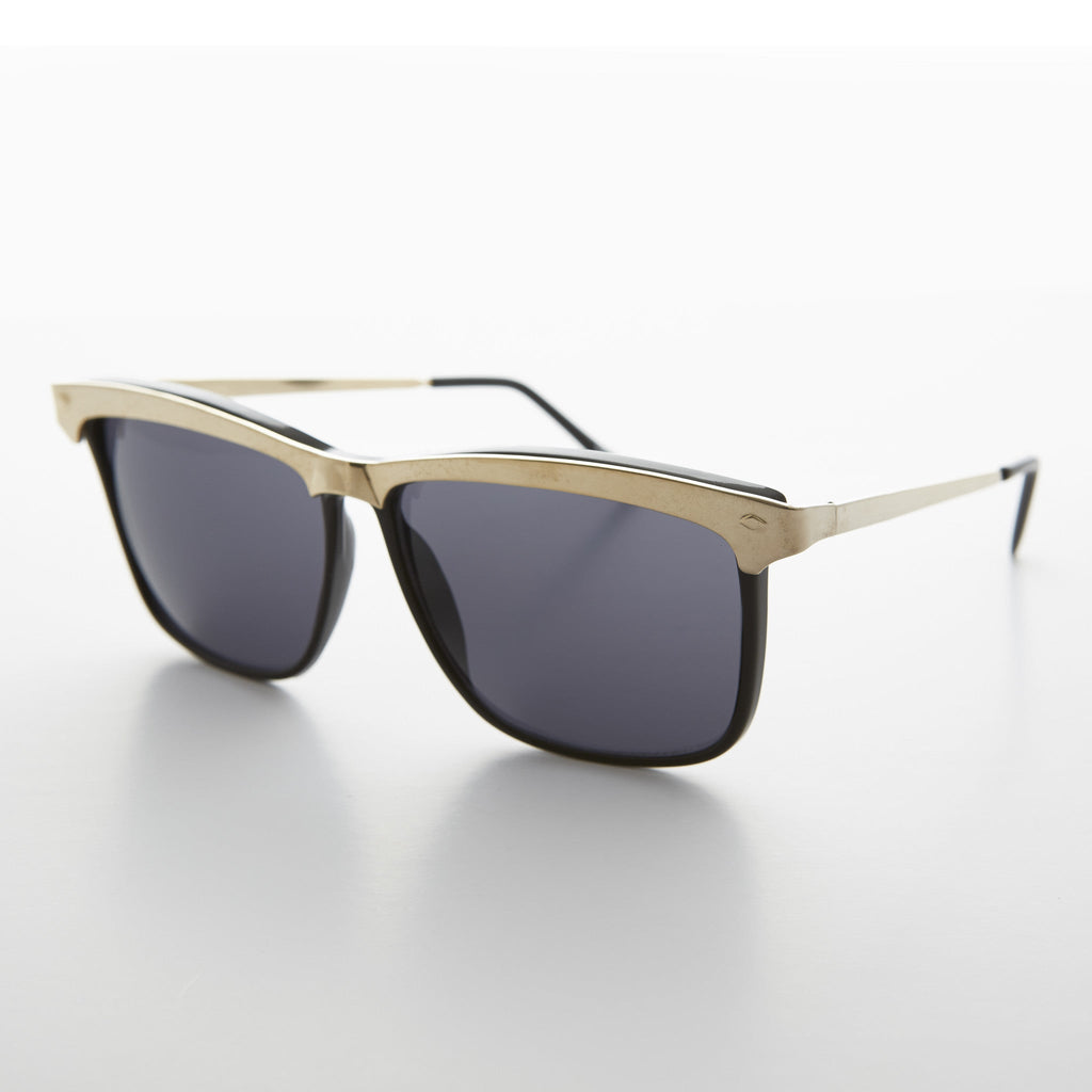 Gold Brow Line Vintage Sunglasses - Spinderella