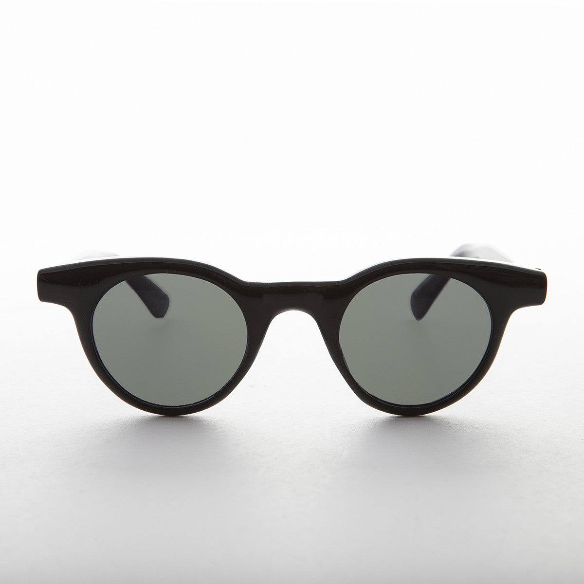 Small Round Horn Rim Preppy Vintage Sunglass - Sydney