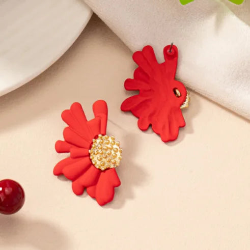 Simple Colorful  Flower Stud Earrings