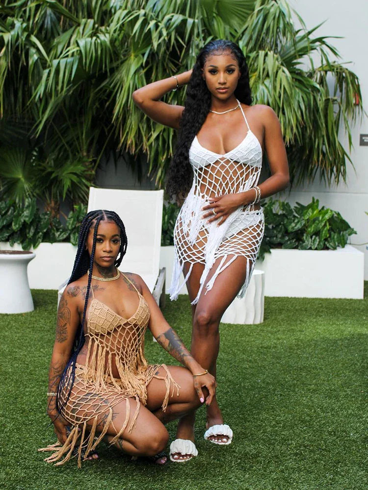 Adogirl Summer Beach  Crochet two piece swimsuit