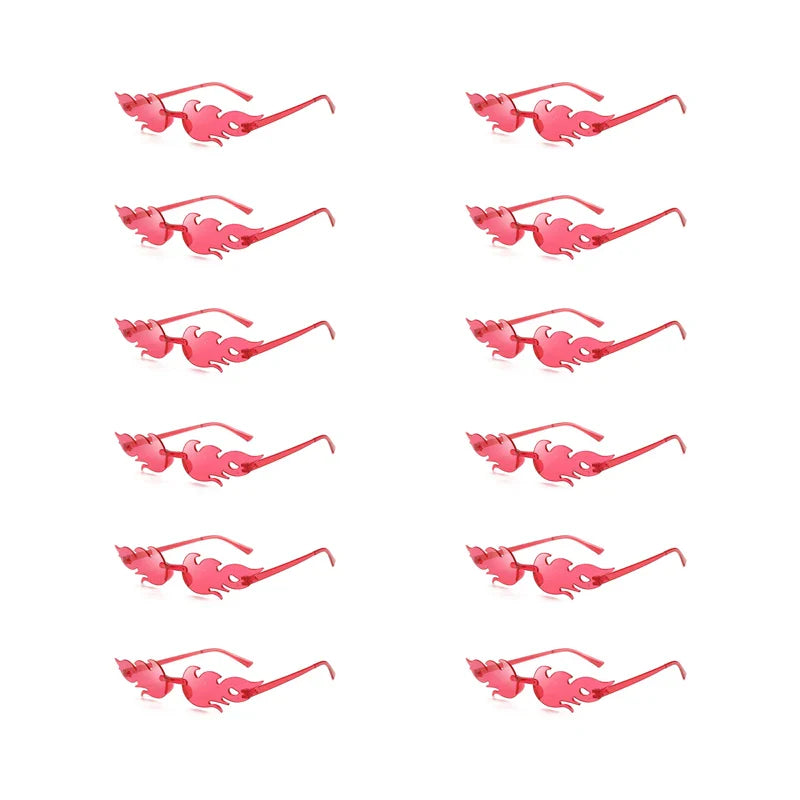 12 PCS  Flame Shaped Sunglasses
