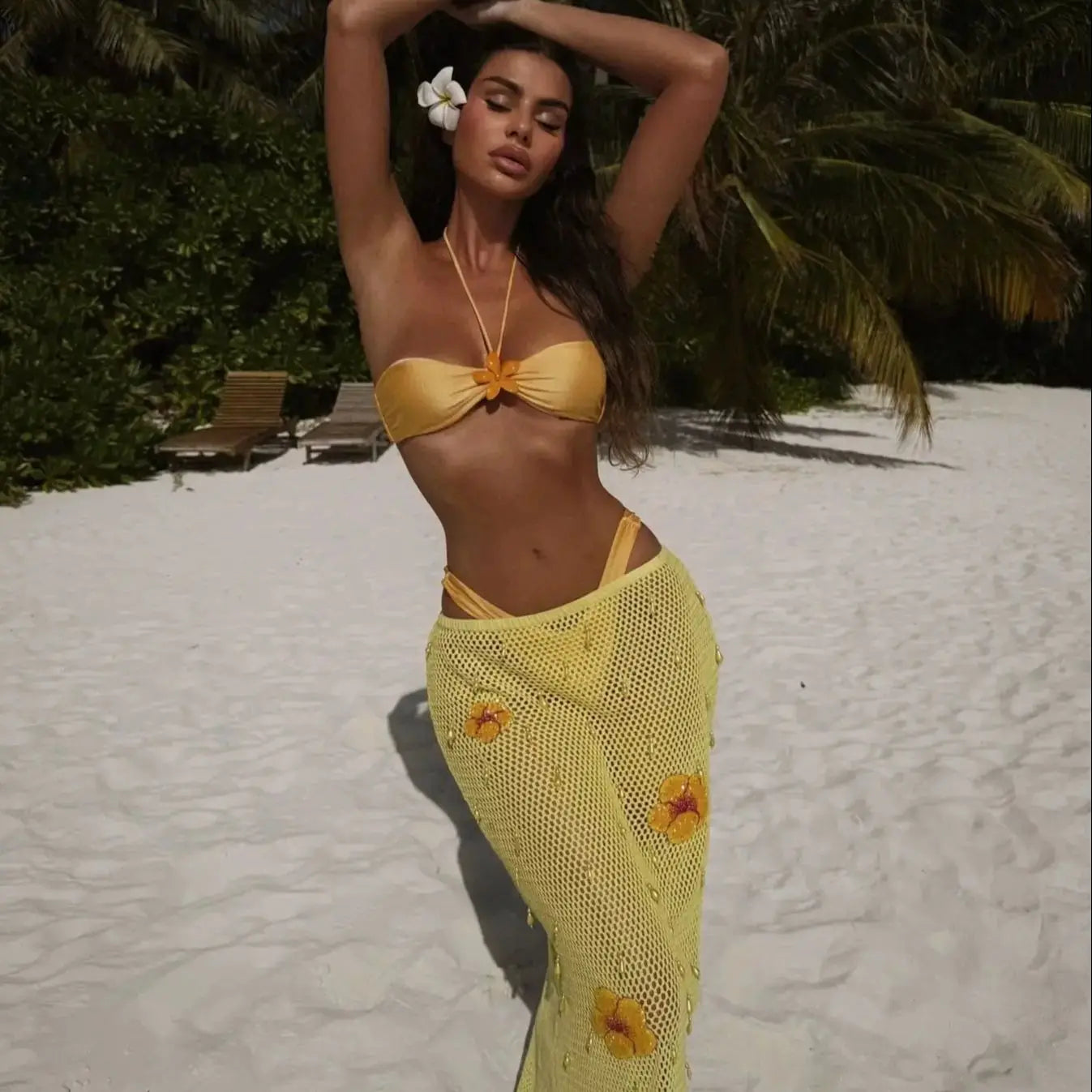 Tropical sally three piece Swimsuit