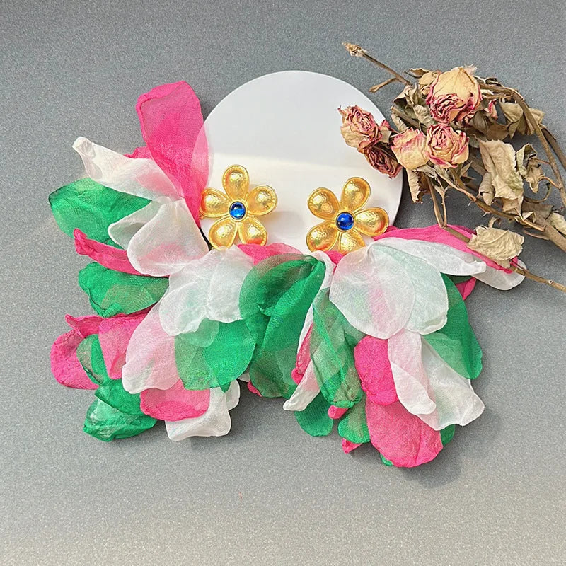 Handmade Cotton Long Tassel  Earrings