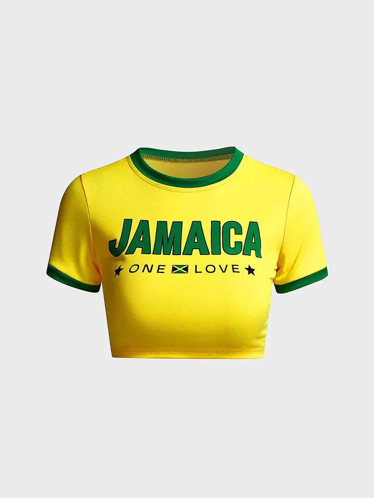 Jamaican swimwear crop top shirt