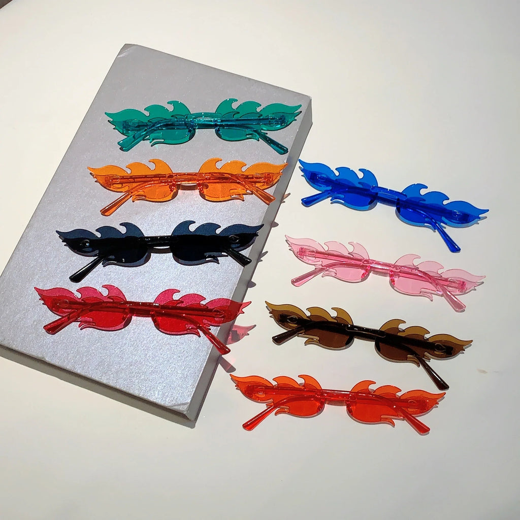 12 PCS  Flame Shaped Sunglasses