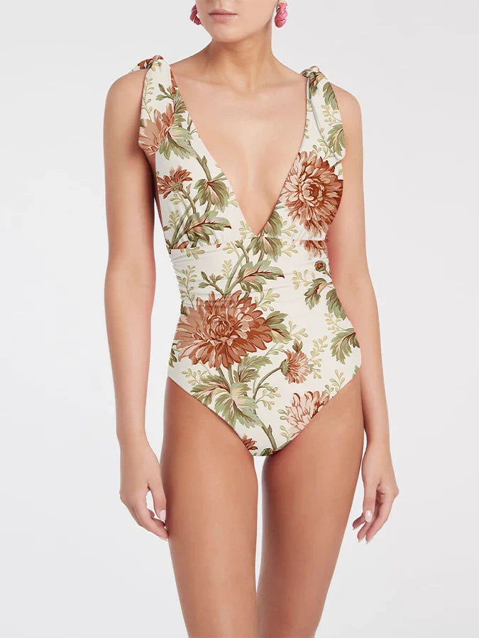 Vintage style one piece swimsuit