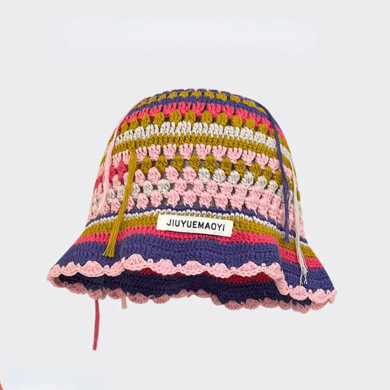 New Crochet Korean Handmade Bucket Hat