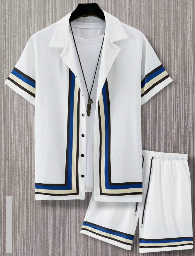 Hawaiian resort wear men beach shorts set