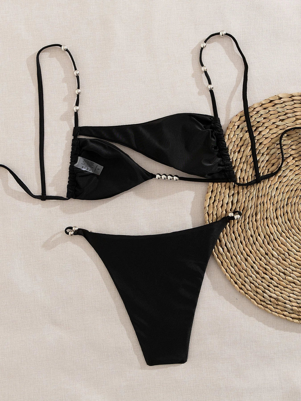 Bead Chain Cut Out two piece swimsuit