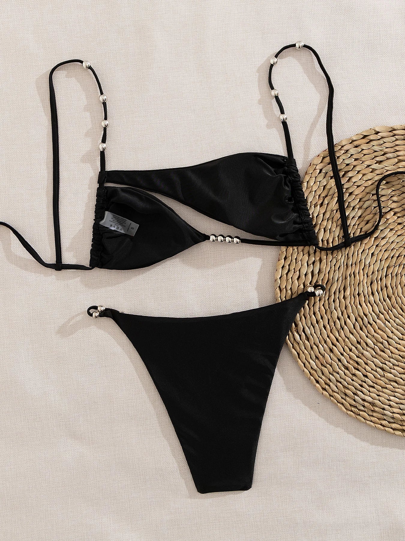 Bead Chain Cut Out two piece swimsuit