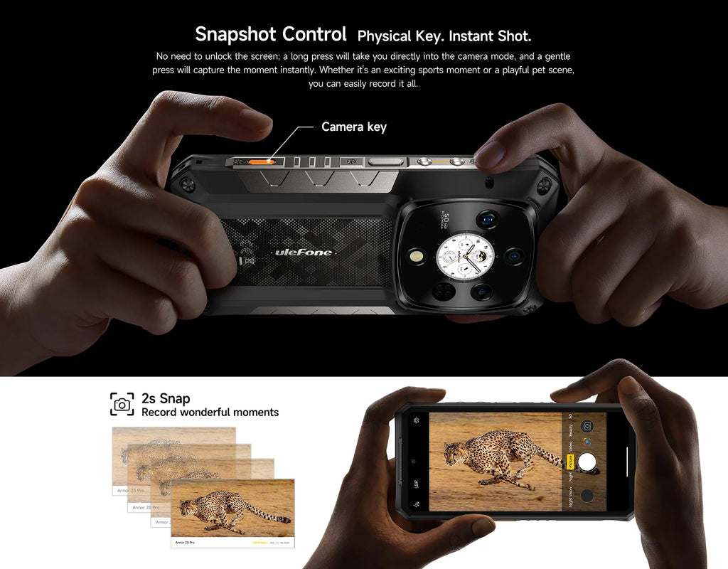 Ulefone Armor 28 Pro 5G AI Rugged Phone 512GB ROM Smartphone 120W MTK Dimensity 7300  10600mAh 6.67”AMOLED 64MP Mobile phone