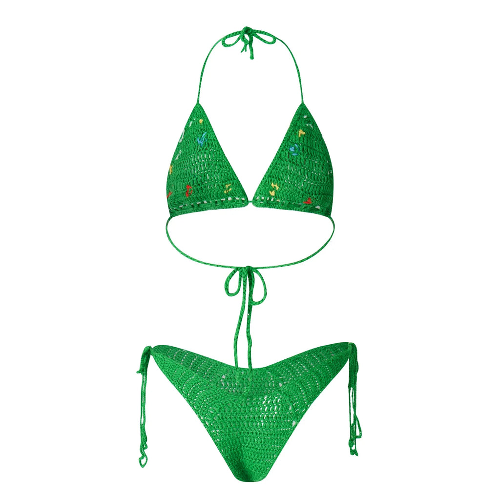 Green Knit Two-Piece swimsuit
