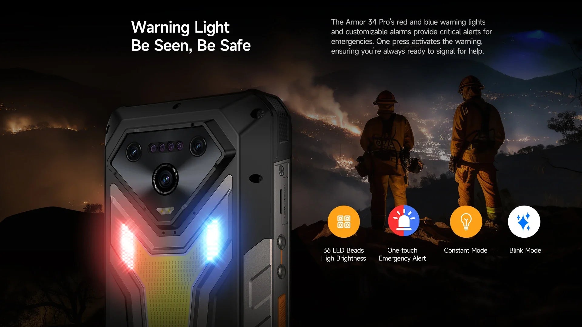 Ulefone Armor 34 Pro 5G AI Rugged Phone 25500mAh Up to 32GB+512GB Built-in Projector 120Hz 6.95" NFC Smartphone