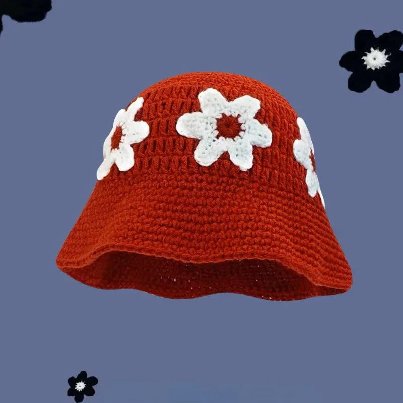 New Crochet Korean Handmade Bucket Hat