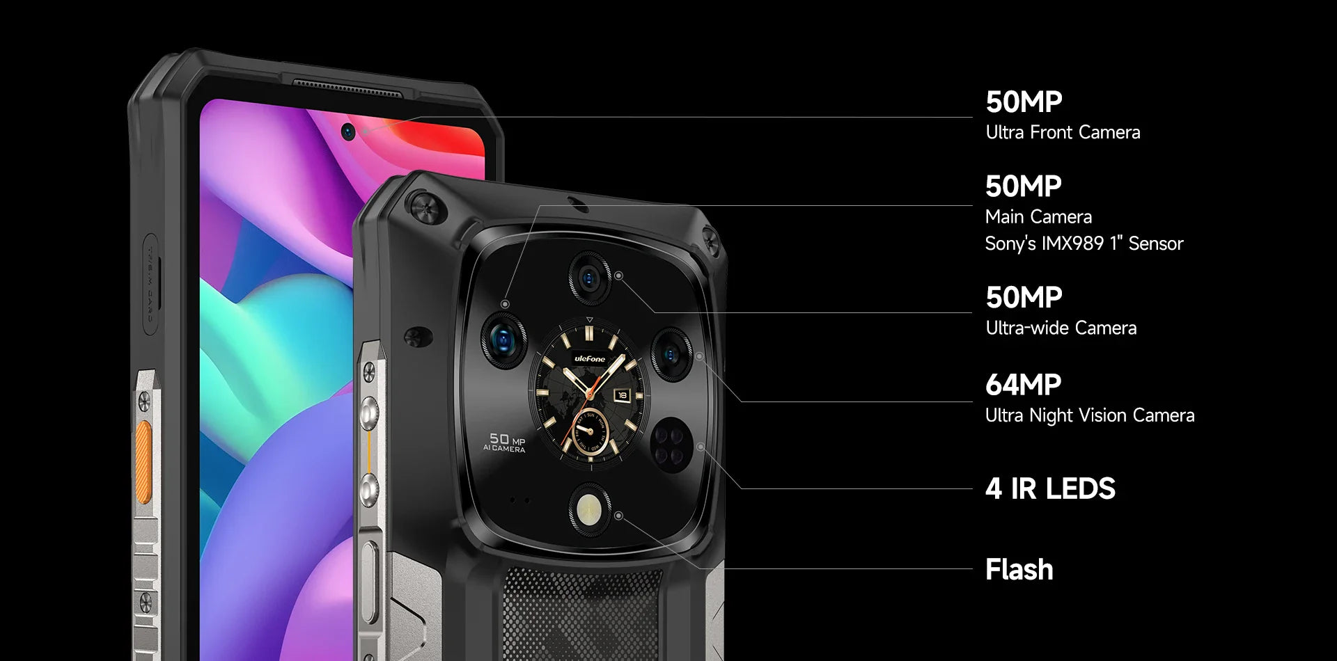 Ulefone Armor 28 Ultra 5G AI Rugged Phone 1TB ROM+32GB RAM Android Smartphone AMOLED 6.67" 10600mAh