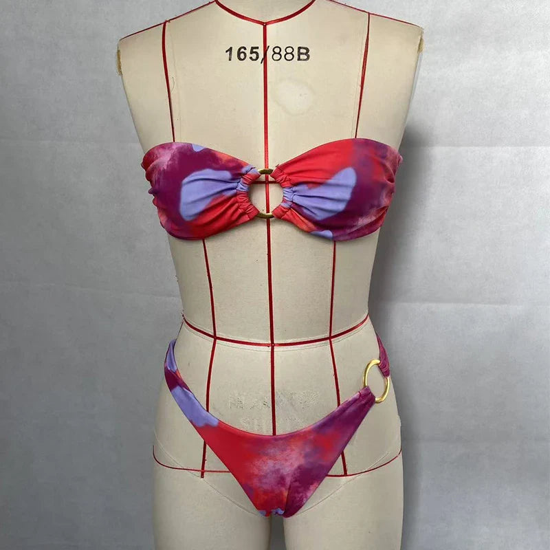 French two piece swimwear set