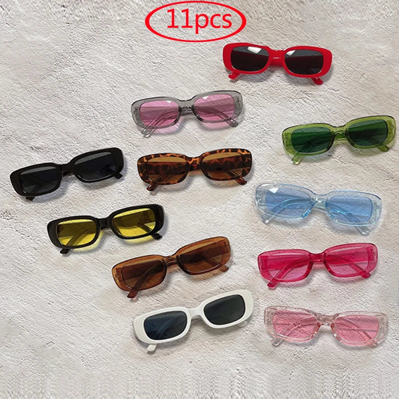 13pcs Small Square Retro Sunglasses