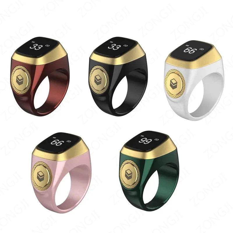 IQibla Smart Zikr Ring Praise Tasbih Tally Electronic Digital Counter for Muslims Prayer Time Vibration Reminder Waterproof