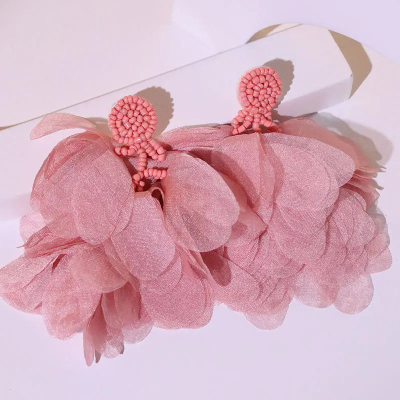 Handmade Cotton Long Tassel  Earrings