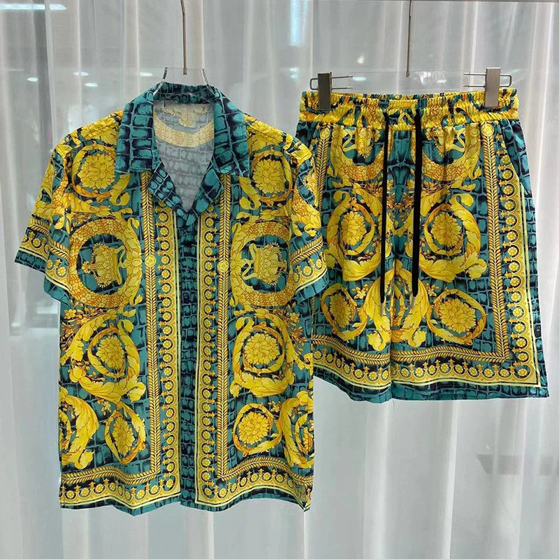 Vintage Luxury two piece beach shorts set