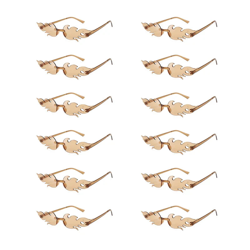 12 PCS  Flame Shaped Sunglasses