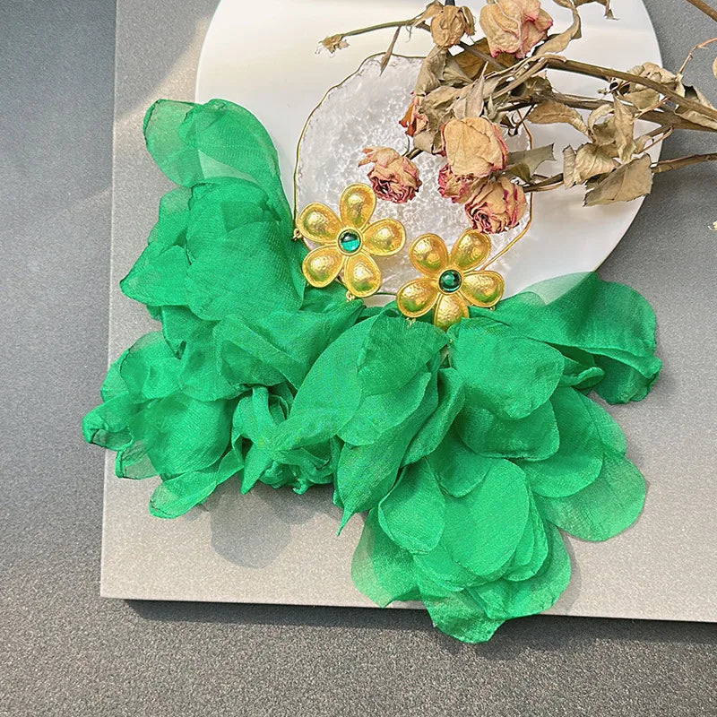 Handmade Cotton Long Tassel  Earrings