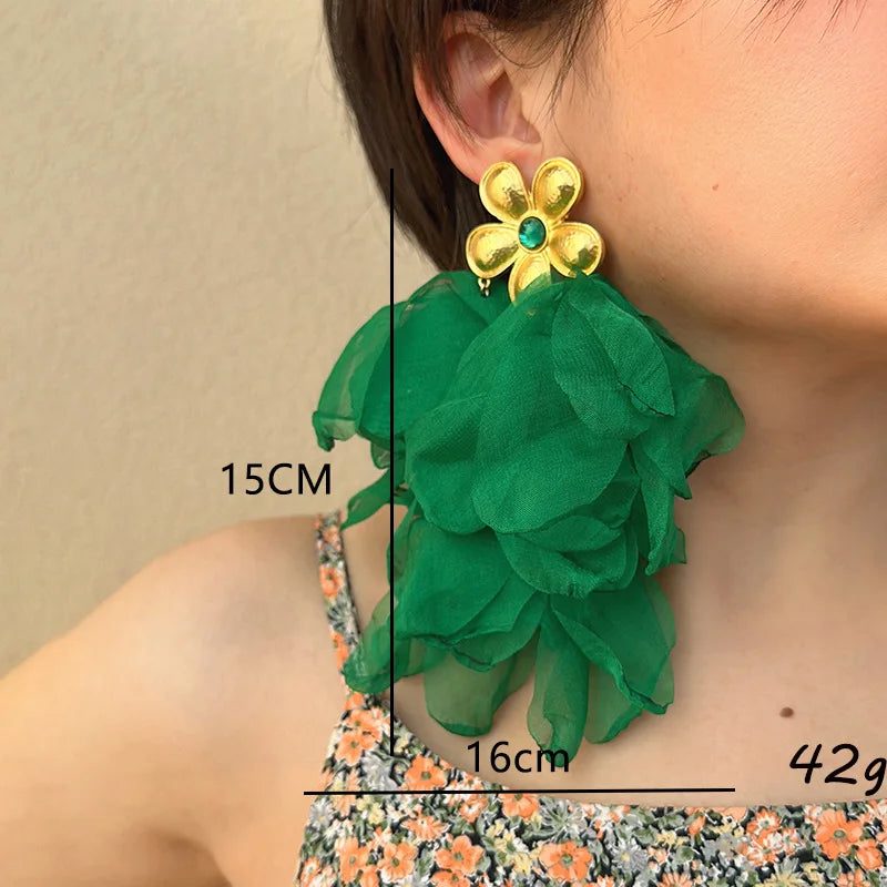 Handmade Cotton Long Tassel  Earrings