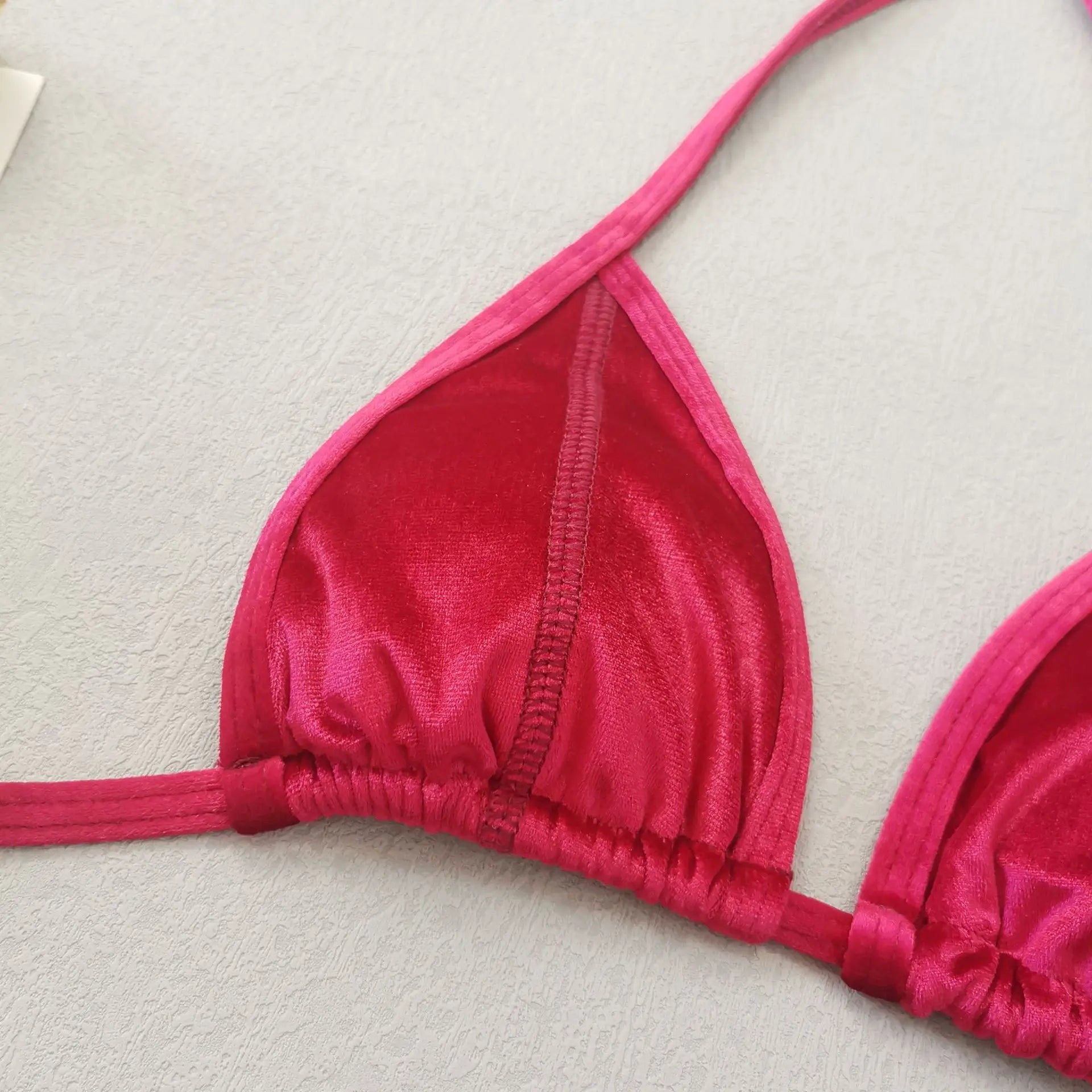 2025 New Shiny Red Sexy two piece swimsuit