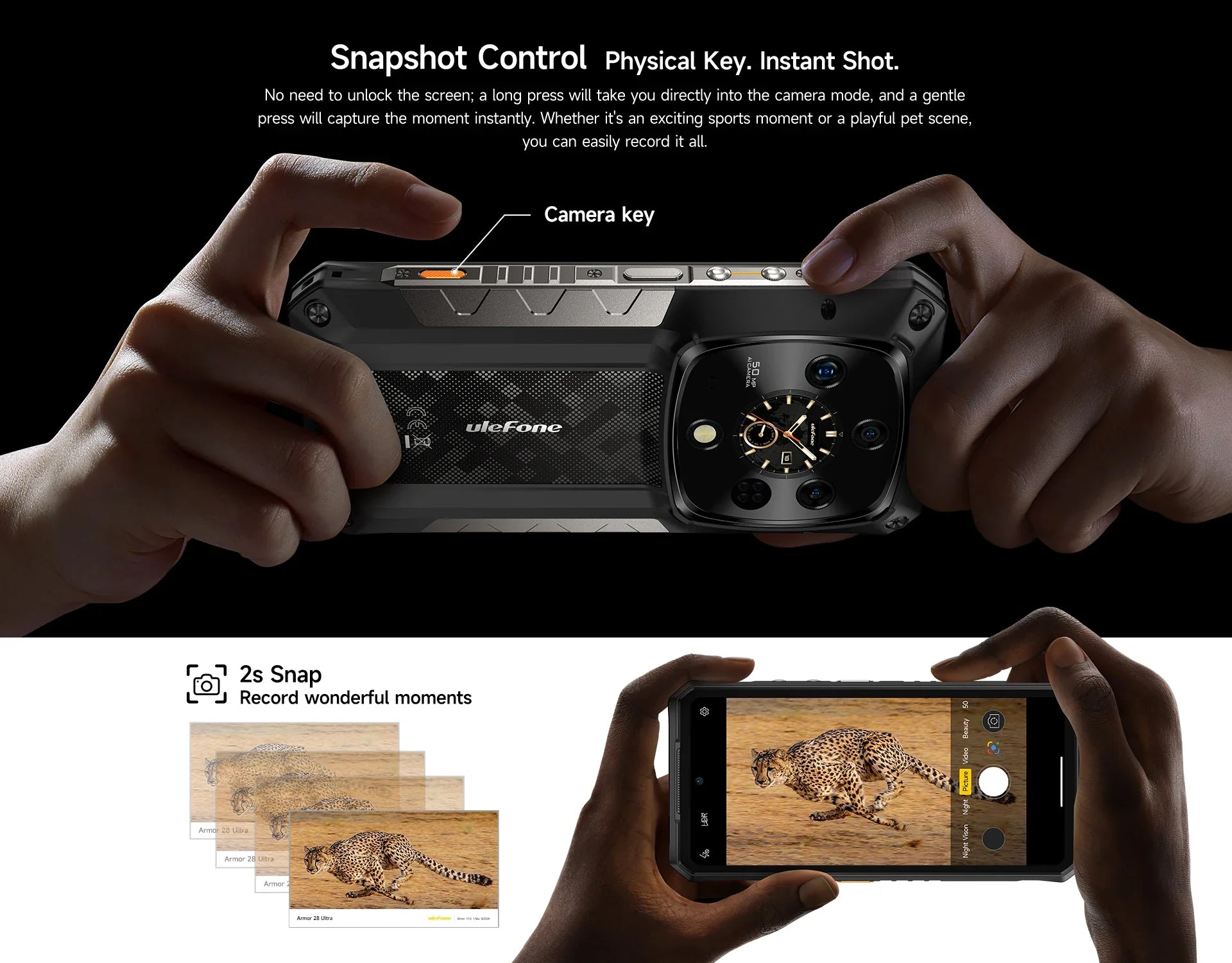 Ulefone Armor 28 Ultra 5G AI Rugged Phone 1TB ROM+32GB RAM Android Smartphone AMOLED 6.67" 10600mAh