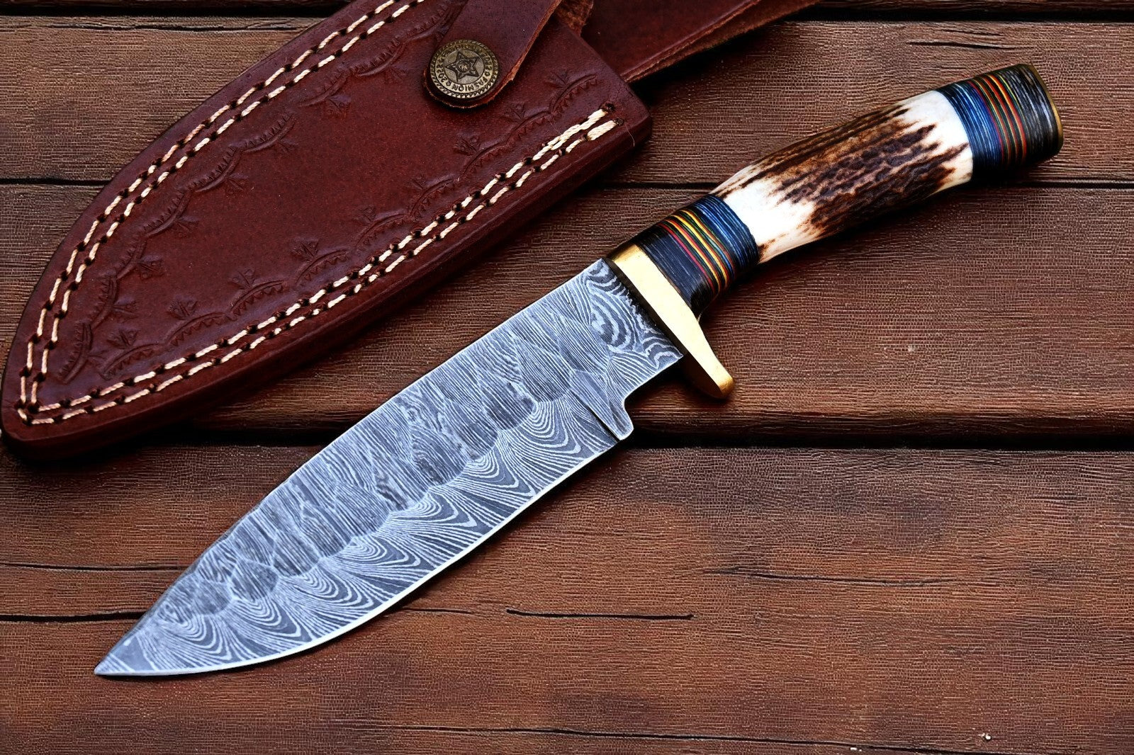 good Hunting Knives – Stag Horn Damascus 10"